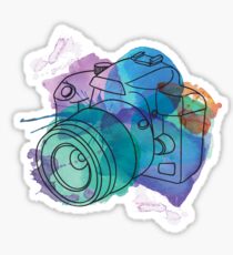 Watercolor dSLR on White Sticker