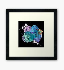 Watercolor dSLR on Black Framed Print