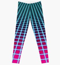 Vaporwave Ombre Grid Pattern Leggings