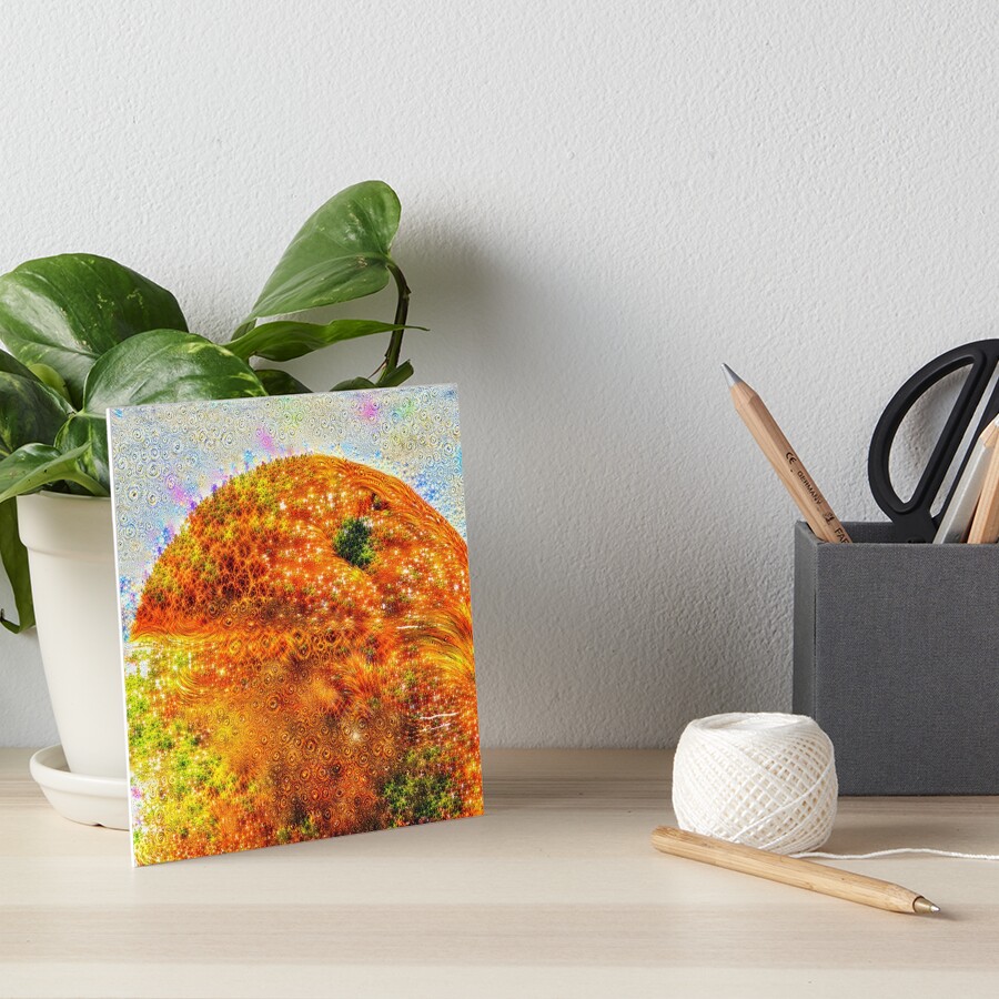 #DeepDreamed Frozen Orange Art Board Print