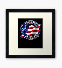 Army Veteran Proud to Be American Flag t-shirt Framed Print