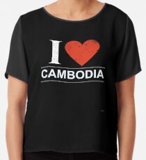 I Love Cambodia Gift For Cambodian CAMBODIA T-Shirt Sweater Hoodie Iphone Samsung Phone Case Coffee Mug Tablet Case Chiffon Top