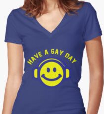gay day Women's Fitted V-Neck T-Shirt