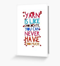 Tarjeta de felicitación tejer, ganchillo, hilado ... nunca tengo suficiente.