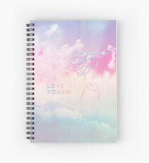 Cuaderno de espiral Ámate a ti mismo nubes en colores pastel BTS Bangtan Kpop Merch