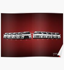 History - Mitsubishi Lancer Evolution - White Poster