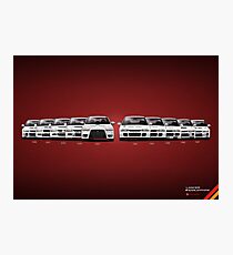 History - Mitsubishi Lancer Evolution - White Photographic Print