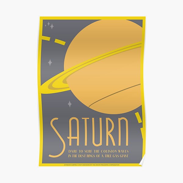 Saturn Art Deco Space Travel Poster Poster