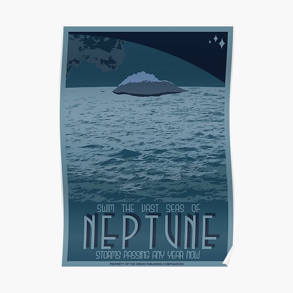 Art Deco Space Travel Poster - Neptune Poster