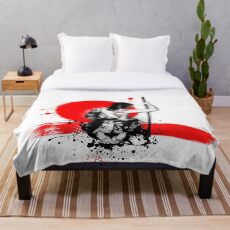 Trash Polka - Female Samurai Throw Blanket
