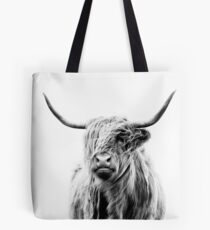 portrait of a highland cow (landscape format) Tote Bag