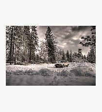 Volvo in the Snowstorm Photographic Print