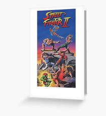 Street Fighter 2, Restored / Reprinted Vintage Retro Gaming Poster Greeting Card