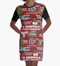 Christmas Vacation Collage Graphic T-Shirt Dress