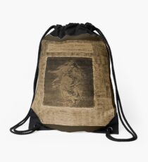 Music patchwork encaustic wall hanging. Drawstring Bag