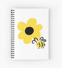 Flower and Bee Spiral Notebook