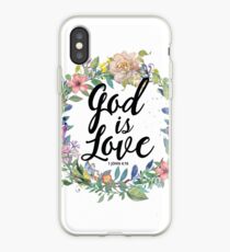 Christian Quote - God Is Love - 1 JOHN 4:16 iPhone Case