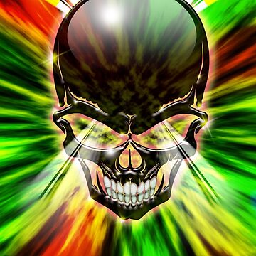 Artwork thumbnail, Crystal Skull on Psychedelic Flames by BluedarkArt