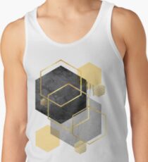 Schwarz und Gold Geometrisch Tank Top