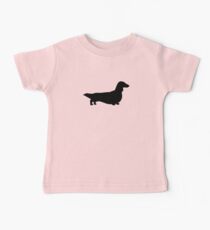 Long Haired Dachshund Silhouette Baby Tee