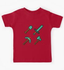 Minecraft Diamond Tools Kids Tee