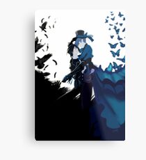 The crow & The butterfly Metal Print