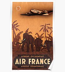 1946 Air France Afrique Occidentale Afrique Equatoriale Travel Poster Poster