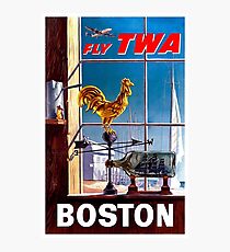 Vintage Boston Travel Poster Photographic Print