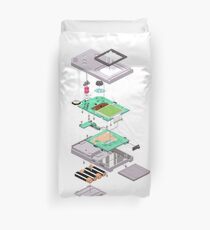 Lowpoly Vector Gameboy DMG Isometric Explosion View Duvet Cover