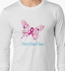 Breast Cancer Awareness - Faith Hope Love Long Sleeve T-Shirt