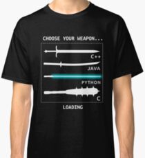 Camiseta clásica Funny Computer Science Shirt-Java C ++ Python C Programador armas para mujeres hombres