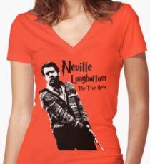 Neville Longbottom: The True Hero Women's Fitted V-Neck T-Shirt