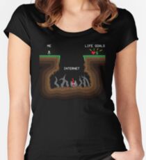 Internet VS Life goals Women's Fitted Scoop T-Shirt