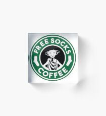 Free Socks Coffee Acrylic Block