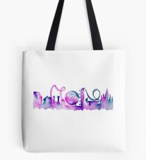 Orlando Theme Park Inspired Watercolor Skyline Silhouette Tote Bag