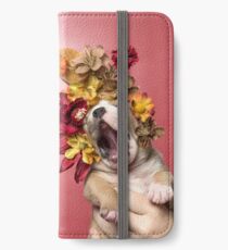 Flower Power, Luvable puppy iPhone Wallet/Case/Skin