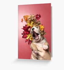 Flower Power, Luvable Welpe Grußkarte
