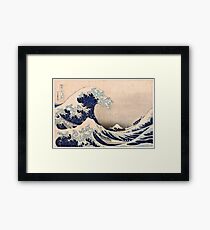 Classic Japanese Great Wave off Kanagawa by Hokusai Wall Tapestry Traditional Version HD High Quality Framed Print