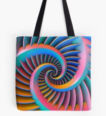 Opposing Spiral Pattern in 3-D Tote Bag