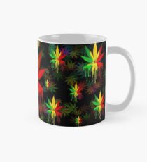 Marijuana Leaf Rasta Colors Dripping Paint Mug