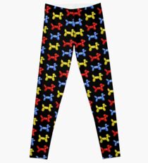 Balloon Dogs, Black Background Leggings