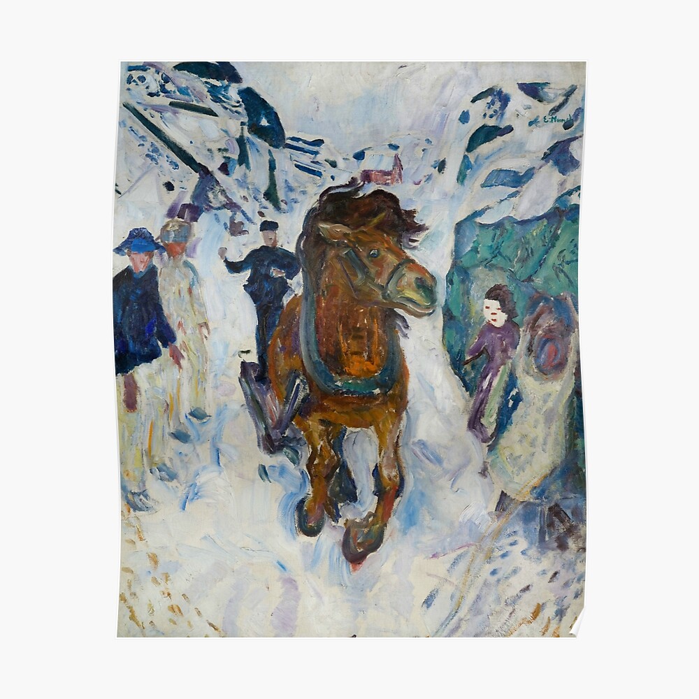 "Galloping Horse by Edvard Munch" Poster by