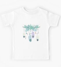 Peacock And Eucalyptus Crystal Spirit Gazer Kids Tee