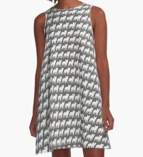 French Bulldog Silhouette (White) A-Line Dress