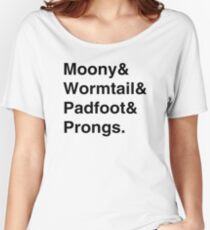 Moony & Wormtail & Padfoot & Prongs. Women's Relaxed Fit T-Shirt