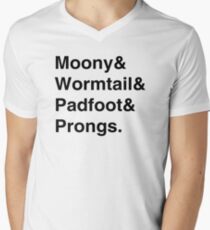 Moony & Wormtail & Padfoot & Prongs. Men's V-Neck T-Shirt