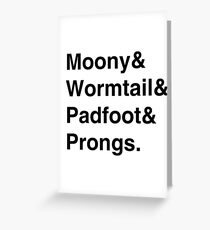 Moony & Wormtail & Padfoot & Prongs. Greeting Card