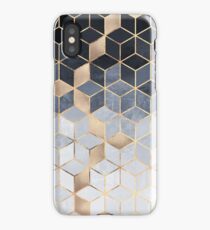 Soft Blue Gradient Cubes iPhone Case