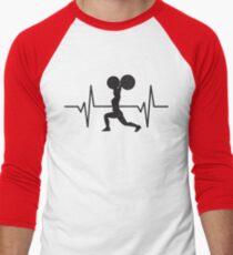 Female Weightlifter Men's Baseball ¾ T-Shirt