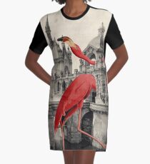 NUMBER 17 (FLAMINGO) Graphic T-Shirt Dress
